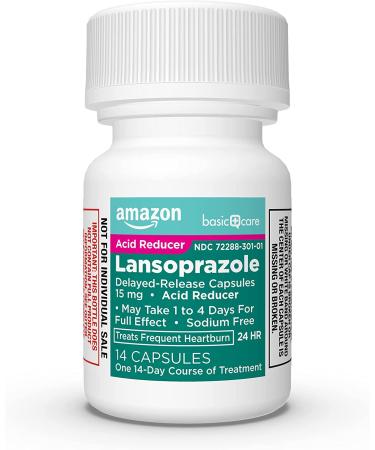 Amazon Basic Care Lansoprazole 14ct Delayed Release Capsules | Proton Pump Inhibitor for Frequent Heartburn, Day or Night - Buy Online on GoSupps.com