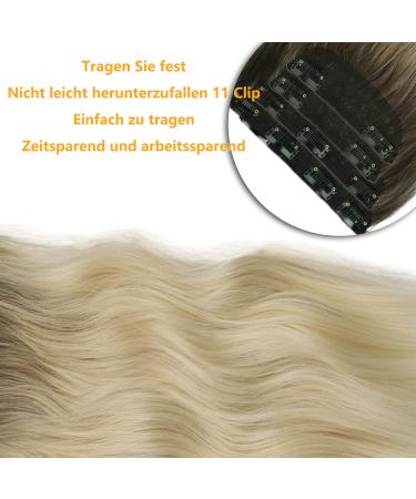 Affordable Ombre Blond Clip-In Hair Extensions | 50cm Double Weft Synthetic Hair for Women - 4-Pcs Full Head - Buy Online on GoSupps.com