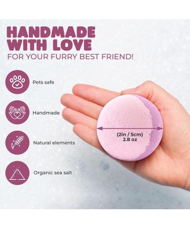 LunaMarie Handcrafted Bubble Bath Bomb for Dogs & Cats - Organic Lavender & Vanilla Essential Oils - Infused with Sea Salt, Cocoa Seed Oil & Shea Butter - Buy Online on GoSupps.com