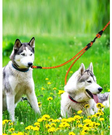 Taglory Double Linen for Dogs - Reflective Climbing Rope Adjustable Safety Leash (75cm Orange) - Perfect for 2 Dogs | International Shipping Available - Buy Online on GoSupps.com