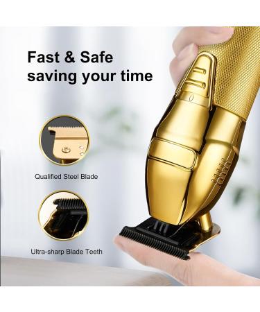 Premium Cordless Hair Clippers for Men - Electric Hair Cutting Kit with Guide Combs & Beard Trimmer | Black Gold Silver - Buy Online on GoSupps.com