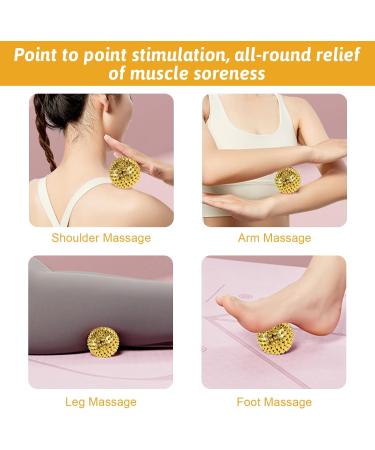 Buy Hedgehog Massage Balls - Magnetic Acupressure for Back Legs Feet & Hands - 2 Pieces Golden - Buy Online on GoSupps.com
