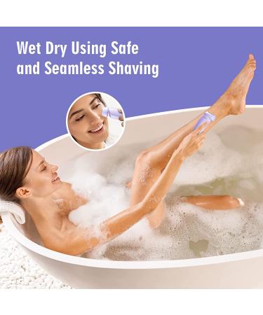 GKINIKG 2 in 1 Women's Electric Razor - Bikini Trimmer, Wet Dry Use, Cordless with Charging Base - Light Purple - Buy Online on GoSupps.com