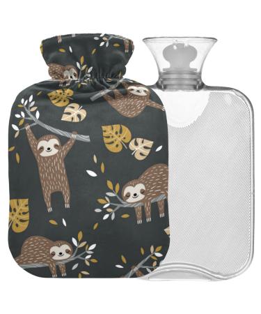 Naanle sloth palm leaves heat bottle with reference heat and cold therapy Transparent hot water bottle 1l warm steadel for bed hand feet heat pain relief
