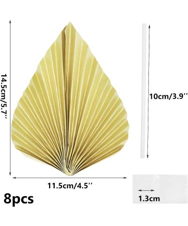 8 Pcs Paper Palm Fan Cake Toppers ICEBLUEOR Gold Palm Leaf Fan Cake Topper Palm Spear Leaf Cupcake Toppers Cake Insert Decoration for Cake Decorating DIY Craft - Buy Online on GoSupps.com