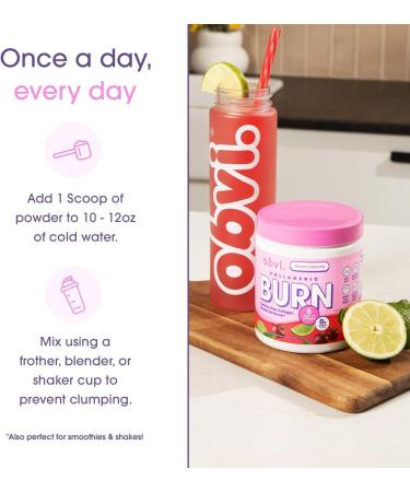 Obvi Collagenic Burn Powder | Collagen Peptide Blend with GBB Ashwagandha & Green Coffee | Boosts Metabolism Energy and Wellness | Supports Skin Hair Nails Joints | Cherry Limeade 25 Servings - Buy Online on GoSupps.com