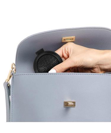Serrale Folding Hair Brush Mini Round Comb with Mirror - Portable Travel Hairbrush for Women & Girls - Small Pocket Compact Comb for Gym, School, Camping - Black - Buy Online on GoSupps.com