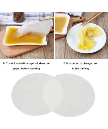 60 Pieces Heat-Resistant Food Oil Absorption Baking Paper - One-Way Round Filter for Frying Soups & Cooking - Buy Online on GoSupps.com