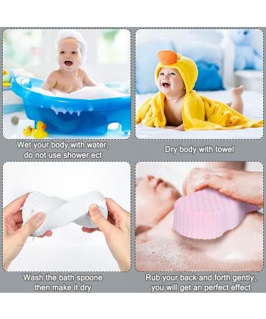 4Pcs Ultra Soft Exfoliating Bath Sponge Set with Sticky Hooks - For Men, Women, Adults, and Children - Reusable Dead Skin Remover - Buy Online on GoSupps.com