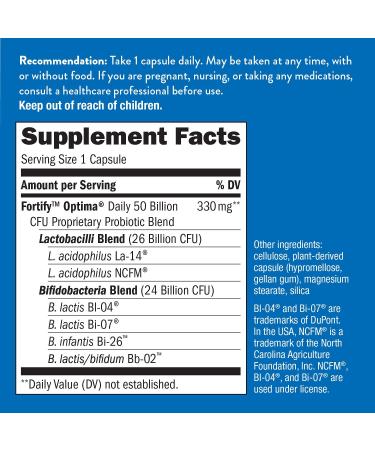 Nature's Way Fortify Optima 50 Billion Daily Probiotic - Supports Digestive & Immune Health - 30 Capsules - Buy Online on GoSupps.com