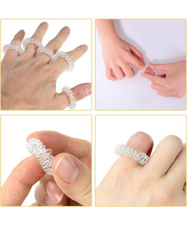 12-Piece Acupressure Finger Massage Rings - Anti-Stress Silver Rings for Relaxation & Wellness - Buy Online on GoSupps.com