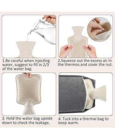 Hot Water Bottle with Washable Knitted Cover | Hapzoom Rubber Warm Water Bag for Neck, Shoulder, Back, and Waist - Buy Online on GoSupps.com
