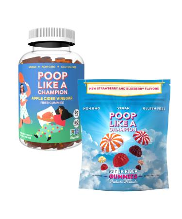 Poop Like a Champion Ultra Fiber Gummies - ACV 1000mg + Super Fiber Berry Gummies
