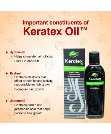Dabur Keratex Ayurvedic Medicinal Oil 3.3 Oz - Buy Online on GoSupps.com