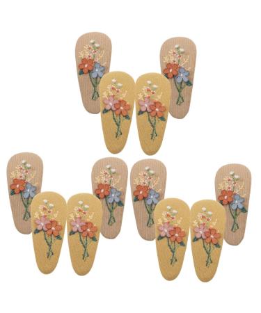 minkissy 6 Pairs hairpin vintage hair accessories kids hair clips barrettes for girls fabric hair clip rustic headband vintage snap bang hair clips for toddler girls cloth issue card child