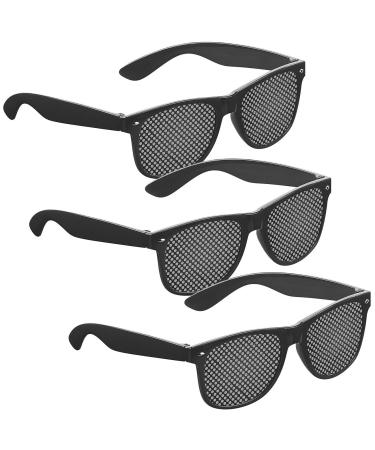Pearl relaxation glasses: 3-Set hole gambles for eye gymnastics and relaxation black (grid glasses eyes relaxation glasses glasses with holes)
