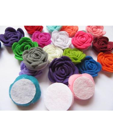 YYCRAFT Pack of 20 Felt Flower Rose 1.5 4D Applique/Bow - Mix Style A - Assorted Colors - Buy Online on GoSupps.com