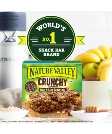 Nature Valley Crispy Granola Bars | Multigrain Energy Bars | No Artificial Flavors | Contains Whole Grain Oats & Dark Chocolate - Buy Online on GoSupps.com
