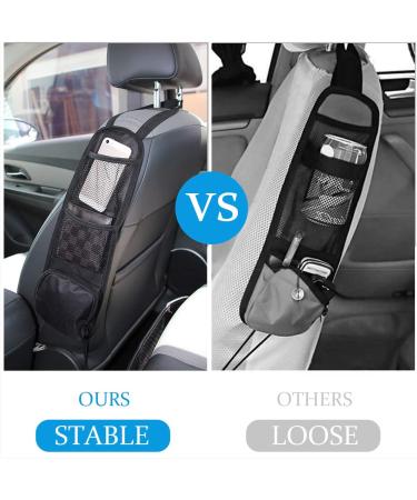 URAQT Car Seat Side Storage Bag with 3 Pockets - Front Seat Mesh Hanging Organizer for Small Items and Drinks - Universal Fit for All Vehicles - Buy Online on GoSupps.com