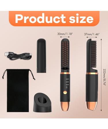 Cordless Hair Straightener Brush - Portable Hot Comb for All Hair Types Negative Ions Travel-Friendly Professional Styling Tool Auto Power Off - Perfect for Women - Buy Online on GoSupps.com