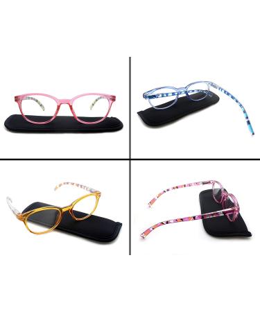 HEEYYOK Women's Round Frame Reading Glasses 3.00 - 4 Pack Colorful Fashion Readers with Spring Hinges - Buy Online on GoSupps.com