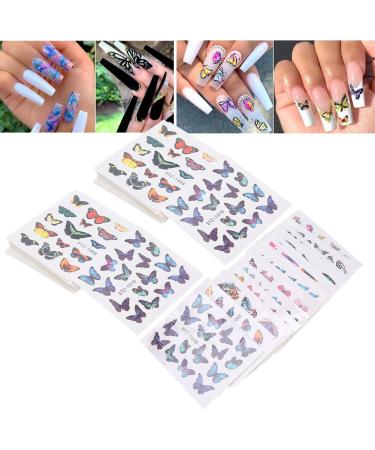 Colorful Butterfly Nail Art Stickers Self-Adhesive Tips DIY Nail Art Design Stencil Fingernail Decorations DIY Nail Art Accessories for Home Nail Salon - Buy Online on GoSupps.com