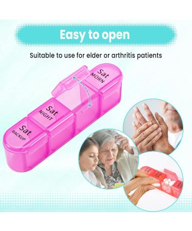 Pill Box 4 Times a Day 7 Days Pill Organiser Box with 28 Compartments Weekly Pill Case for Morning Noon Evening and Bed Time (Cyan) - Buy Online on GoSupps.com