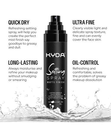 KYDA Makeup Setting Spray | Ultra Fine Lightweight Mist | Long-Lasting Oil Control & Quick Drying | Face Makeup Fixer for All Skin Types - 3.38 Fl Oz - Buy Online on GoSupps.com