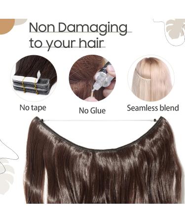 Shop 50cm Wavy Medium Brown Hair Extensions - Invisible Crown Wire Headband Hairpiece for Women - Buy Online on GoSupps.com