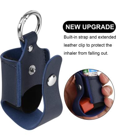 Beautyflier Asthma Inhaler Holder | Durable Microfiber Leather Travel Keychain for Kids & Adults | Stylish Blue Design - Buy Online on GoSupps.com