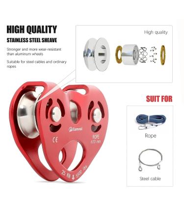 CAMNAL Zipline Trolley Kit with 25kN Carabiner | Dual Speed Trolley for Rock Climbing & Rescue | Red Climbing Pulley - Buy Online on GoSupps.com