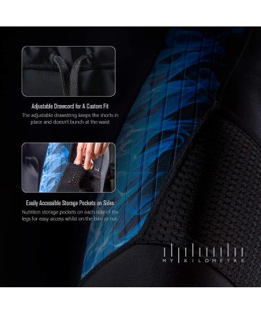 MY KILOMETRE Triathlon Shorts Mens 9 | Adjustable Drawstring, Leg Pockets, Chamois | 2022 Dark Blue - Medium - Buy Online on GoSupps.com