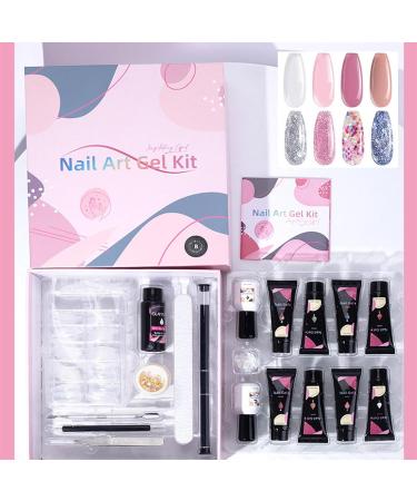 8 Colors Poly Nails Extension Gel | Clear White Pink Poly Nail Gel | Poly Nail Gel Kit Builder | Nail Extension Gel Kit | Multi-Color Set | French Manicure Set - Buy Online on GoSupps.com