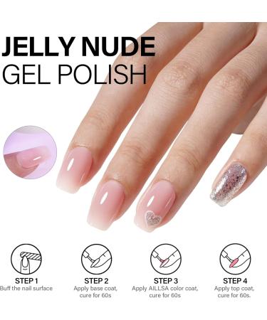AILLSA Nude Pink Gel Nail Polish Set Milky White Red Jelly Neutral Gel Polish with Base and Top Coat Long Lasting All Season Color Soak Off U V L ED Manicure Art Salon DIY at Home 7Pcs 8ML Red White - Buy Online on GoSupps.com
