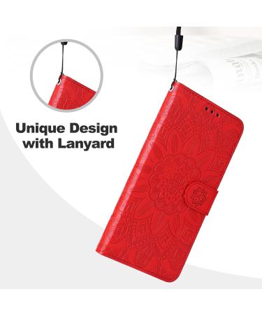 Buy SRISHP PU Leather Flip Wallet Case for Oppo Reno 8t 5G & Oppo A1 Pro - Red Magnetic Folding Cover & Protective Case - Buy Online on GoSupps.com