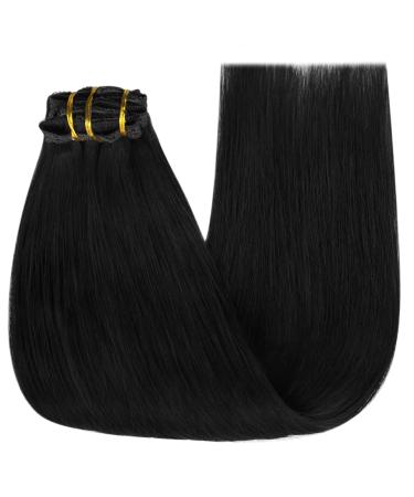 Buy Youngsee Clip in Extensions - Real Black Hair 40cm 120g Remy Glatt - 7 Pieces - Buy Online on GoSupps.com