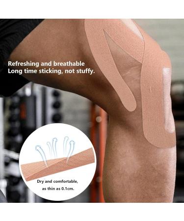 Kinesiology Tape for Knees Precut | Pre-Cut Kinetic Tape for Knee Sports Tape for Knee Pre Cut Kinesiology Tape Strips Sports Tape Kinesiology Breathable Traceless for Swimming - Buy Online on GoSupps.com
