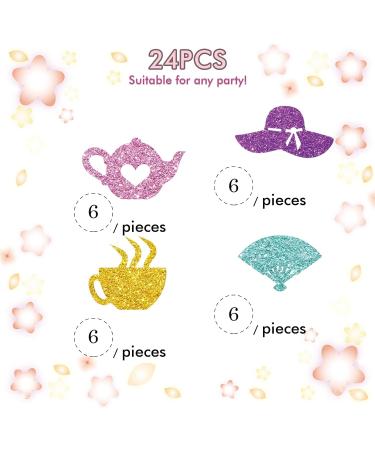 Set of 24 Teapot Cupcake Toppers for Tea Party Baby Shower Pink & Gold Glitter Tea Kettle Cup Sign Cupcake Toppers Cake Decorations for 1st Birthday/Bridal Shower Wedding Party Supplies - Buy Online on GoSupps.com
