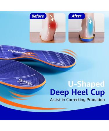 Orthotic Insoles for Men | Plantar Fasciitis Relief | Foot Pain Support Inserts | All-Day Comfort | Blue XL (Men's 10-10.5 / Women's 12-12.5 - Buy Online on GoSupps.com