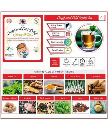 Yoga Chaitanya-Cough and Cold Relief Herbal Tea-Loose Leaf (10 gm) - Buy Online on GoSupps.com