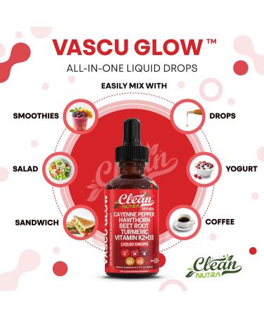 Clean Nutra Cayenne Pepper Drops Supplement Liquid + Hawthorn Berry Vitamin D3 K2 Beet Root Powder Ceylon Cinnamon Turmeric Curcumin Organic Panax Ginseng Berberine Extract 1 Pack - Buy Online on GoSupps.com