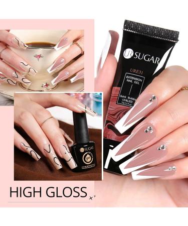 Ur Sugar Poly Gel Nail Set | 6 Colors Builder Kit for DIY Home Manicure | Base & Top Coat & Slip Solution Included | Perfect for Nail Extensions & Brown Shades - Buy Online on GoSupps.com