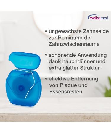 Wellsamed Dental Floss 50m Dispenser - Tasteless Interdental Cleaning | Buy Online for International Shipping - Buy Online on GoSupps.com