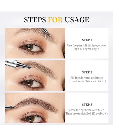 Waterproof Microblading Pencil for Eyebrows - Dark Brown Liquid Tattoo Brow Kit with Micro-Fork Tip Applicator for Smudge-proof, Natural Looking Brows - Long-lasting and Effortless Application - Buy Online on GoSupps.com