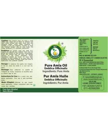 R V Essential Pure Amla Oil 50ml (1.69oz)- Emblica Officinalis (100% Pure and Natural Rare Herb Series) - Buy Online on GoSupps.com