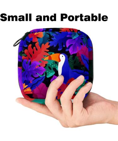 Storage Bags for Women's Bandages & Menstrual Products | Tropical Purple Leaves Design - Buy Online on GoSupps.com