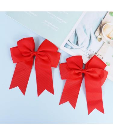 2 Pack 6 inch Bow Hair Clips Large Hair Bow Hair Barrette Clips for Women Girls Red Hair Bows - Buy Online on GoSupps.com