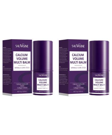 Lanthome Calcium Multi Balm Calcium Volume Multi Balm Wrinkle Core Stick Collagen Moisturing Stick Anti-aging Hydrating Firming Skin Suitable for Eyes Neck Face-6g 2Pcs
