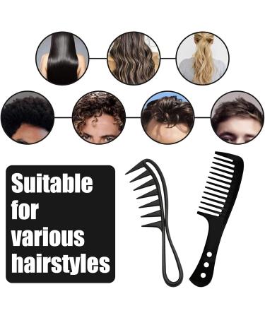 2 Pcs Wide Tooth Shark Hair Comb for Curly Thick Hair - Black - Buy Online on GoSupps.com