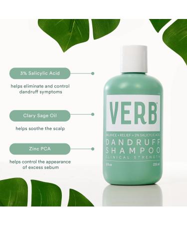 VERB Dandruff Shampoo - Magnolia & Eucalyptus 8 Fl Oz | Best Anti-Dandruff Solution for Healthy Scalp | International Shipping Available - Buy Online on GoSupps.com